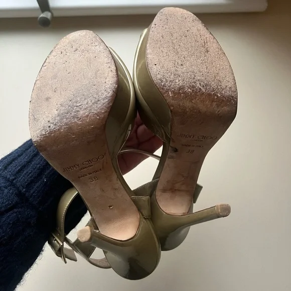 Jimmy Choo Champagne Open-toe Platform Sandal Pumps - Picture 9 of 9